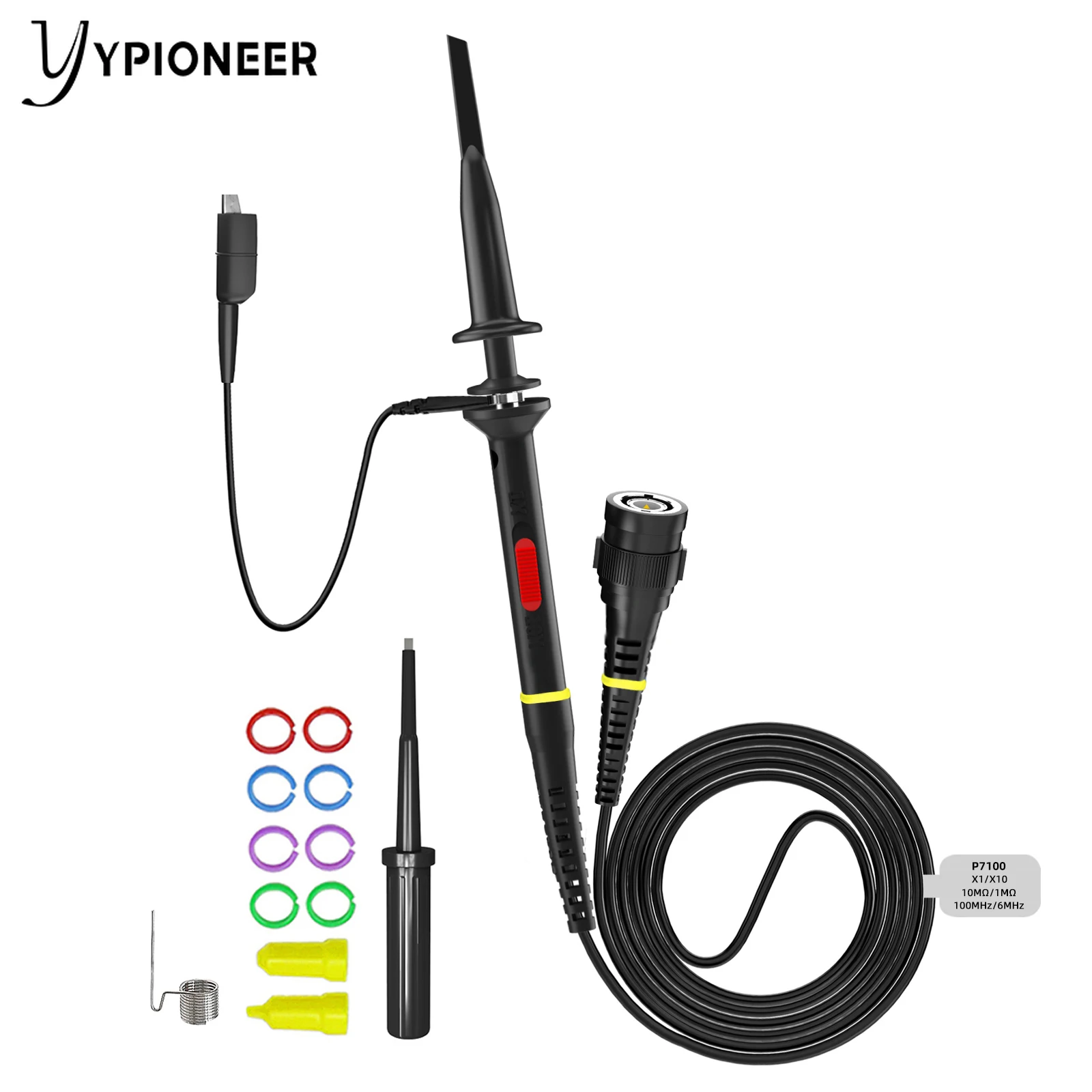 YPioneer P7100 Oscilloscope Probe 100mhz BNC Protective Cap Scope Probe X1/X10 DC-100MHz
YPioneer P7100 Oscilloscope Probe 100mhz BNC Protective Cap Scope Probe X1/X10 DC-100MHz