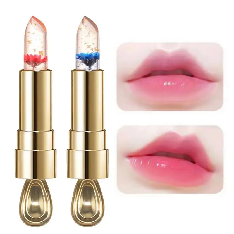 

Moisturizing Nourishing Jelly Lipstick Warm Sensitive Tarnishing Lip Balm Gold Foil Lip Balm Temperature Color Change Lipstick