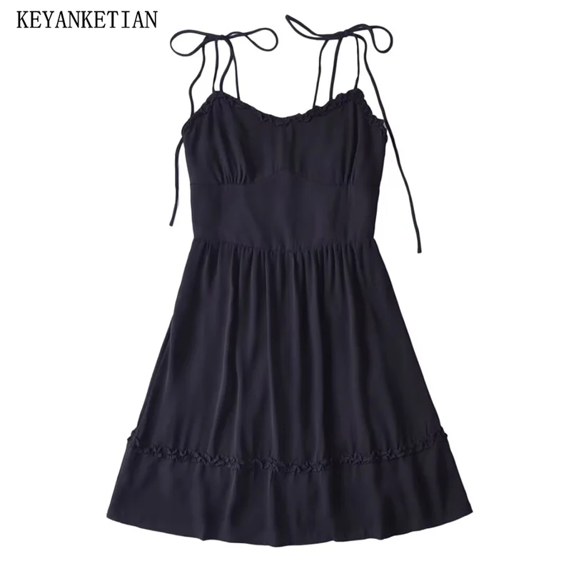KEYANKETIAN 2024 New Launch Women's Black halter dress Summer Inner Style Agaric Decoration Back Zipper Slim Backless Mini dress
KEYANKETIAN 2024 New Launch Women's Black halter dress Summer Inner Style Agaric Decoration Back Zipper Slim Backless Mini dress