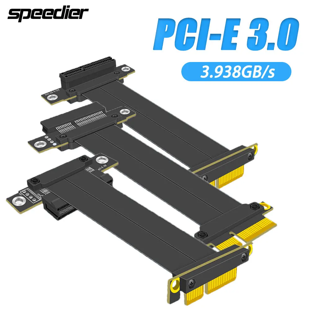 

PCI-E Райзер PCIE 4X, кабель PCI Express, Райзер-карта PCIe X4, прямой угол 90 °, плоский Удлинительный кабель, удлинитель для материнской платы, преобразователь