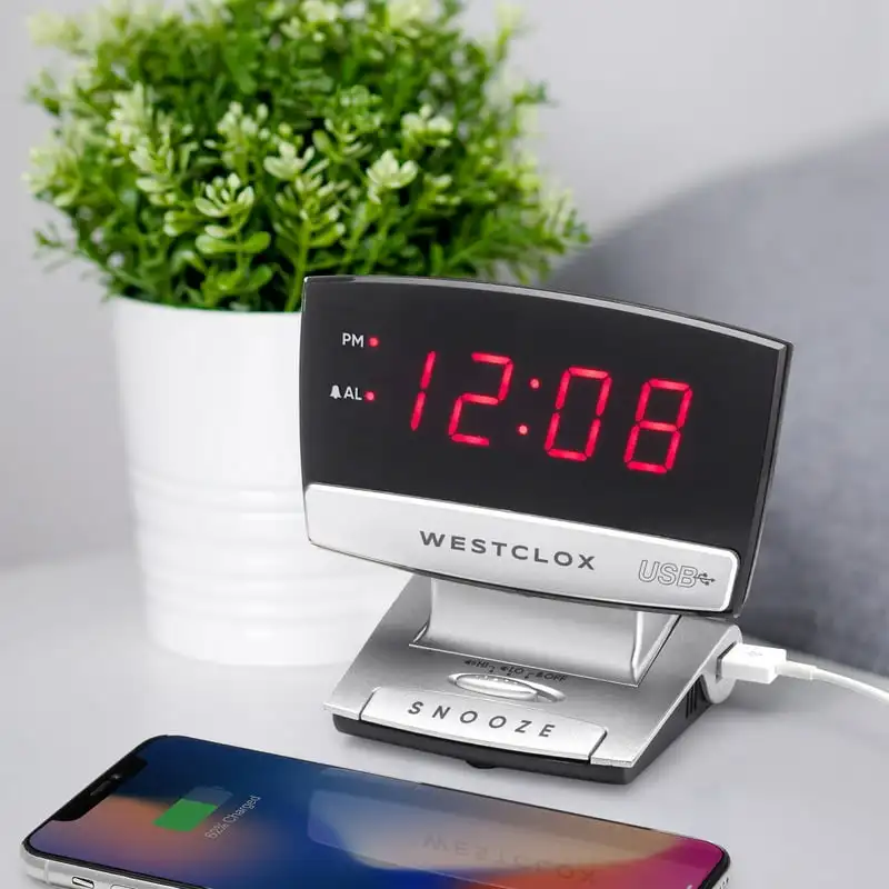 and Black Digital Desk or Night Table Alarm Clock with USB Charging Port – Model 71014X
and Black Digital Desk or Night Table Alarm Clock with USB Charging Port – Model 71014X