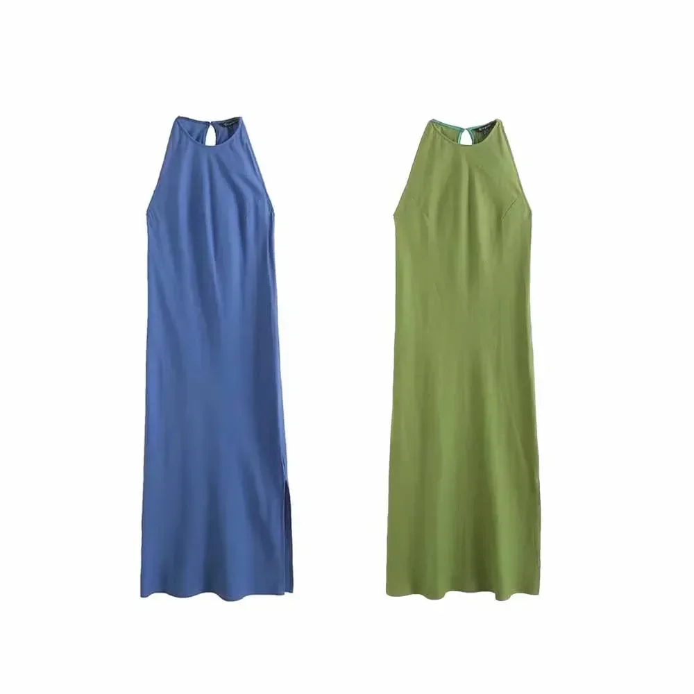 Women's 2023 Chic Fashion Two-color Temperament Slim Slim Long Round Neck Dress Retro Sleeveless Side Slit Dress Mujer
Women's 2023 Chic Fashion Two-color Temperament Slim Slim Long Round Neck Dress Retro Sleeveless Side Slit Dress Mujer