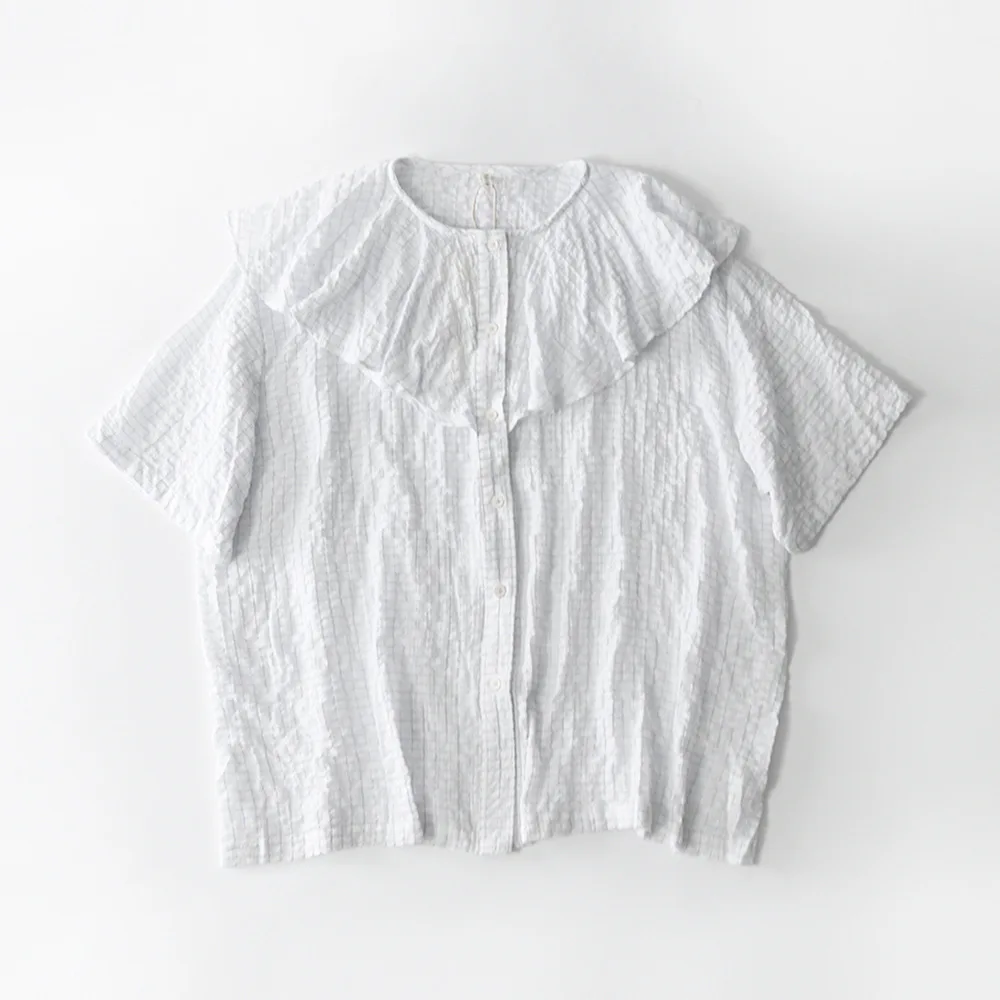 Sweet Cotton Big Ruffled Collar Short Sleeve Chubby Loose Shirt Summer Vintage Beautiful Korean Style Lolita Babydoll Blouse Top
Sweet Cotton Big Ruffled Collar Short Sleeve Chubby Loose Shirt Summer Vintage Beautiful Korean Style Lolita Babydoll Blouse Top