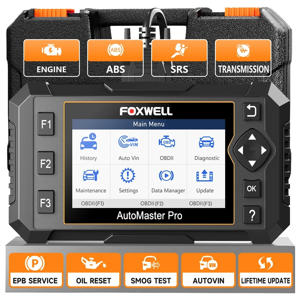 

Автомобильный сканер FOXWELL NT614 Elite OBD2, считыватель кодов двигателя, EPB ABS SAS TPS, система сброса масел, OBD 2, автомобильный диагностический инструмент