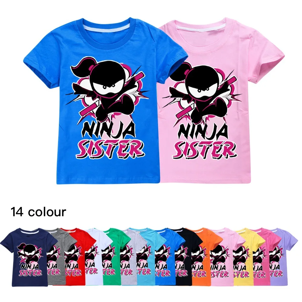 

Summer Ninja Kidz Kids Clothes Cotton Short-sleeved T-shirts Children Sweatshirt Cartoon Tees Teenager Tops Boys Girls Pullover