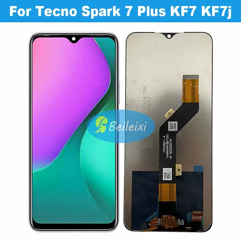 

For Tecno Spark 7 P KF7 KF7j LCD Display Touch Screen Digitizer Assembly For Tecno Spark 7 Plus KF7 KF7j