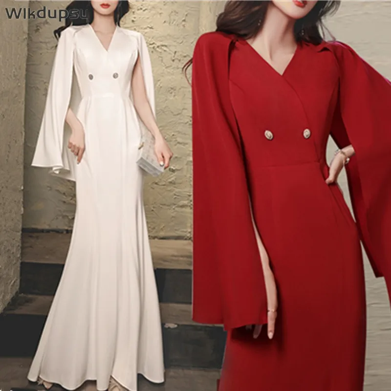 Elegant Long Dress Cape Dresses For Women 2023 New Formal Wedding Evening Prom Party Dress Office Ladies Long Maxi Mermaid Gown
Elegant Long Dress Cape Dresses For Women 2023 New Formal Wedding Evening Prom Party Dress Office Ladies Long Maxi Mermaid Gown