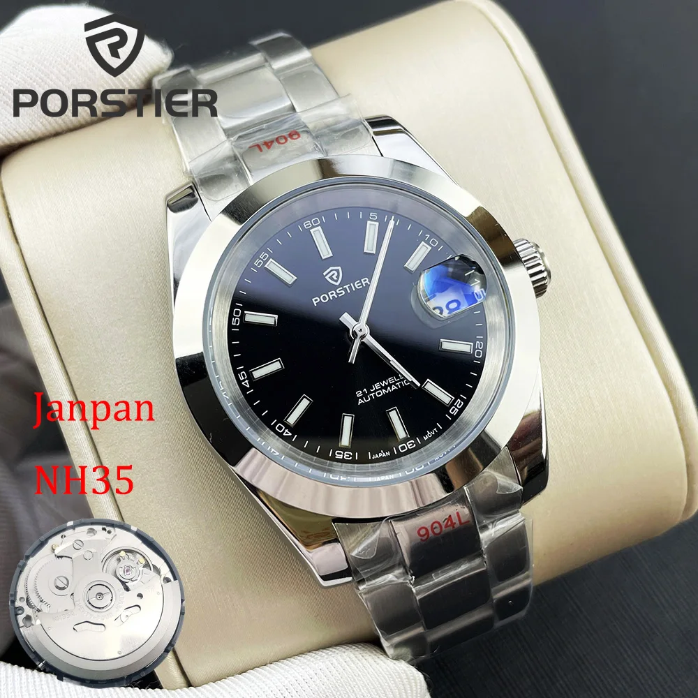 PORSTIER Luxury Watch Men Automatic NH35 Movement 36/39mm Case Staniless Steel Oyster Bracelet Explore Diver Mechanical Watches
PORSTIER Luxury Watch Men Automatic NH35 Movement 36/39mm Case Staniless Steel Oyster Bracelet Explore Diver Mechanical Watches