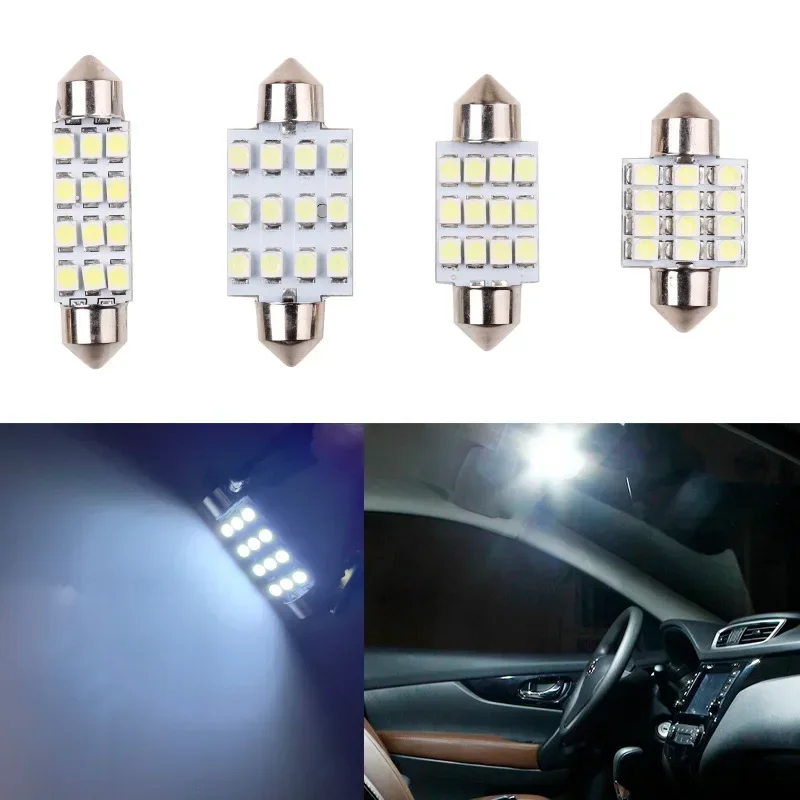 

2PCS Festoon 31mm 36mm 39mm 41mm 3528 1210 12SMD Car LED Light Auto Dome Interior Reading Map Lights Bulb Lamp DC 12V White