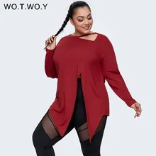 WOTWOY 2022 Summer Loose Long Sleeve Split Tops Women Plus Size Skew Collar Lace-up Bow T-Shirts Red Tees Female Quick Drying
WOTWOY 2022 Summer Loose Long Sleeve Split Tops Women Plus Size Skew Collar Lace-up Bow T-Shirts Red Tees Female Quick Drying