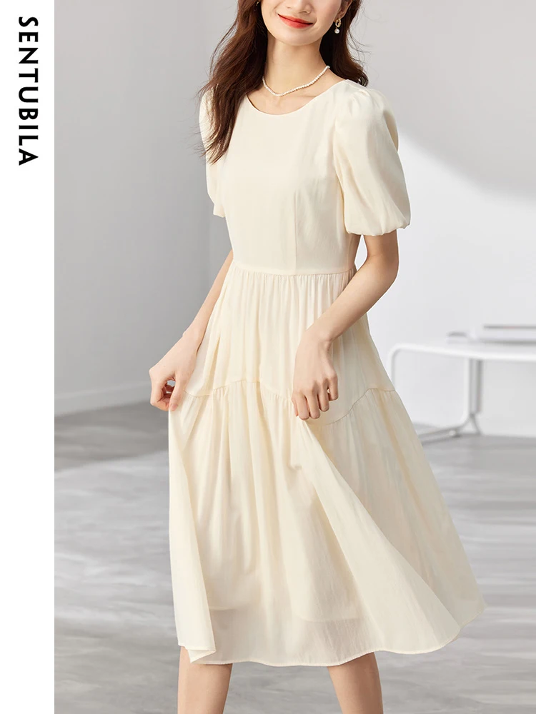 Sentubila Elegant Summer Dresses for Women 2023 Vintage O-Neck Lantern Short Sleeve Fashion Pleated Swing Midi Dress M32L48034
Sentubila Elegant Summer Dresses for Women 2023 Vintage O-Neck Lantern Short Sleeve Fashion Pleated Swing Midi Dress M32L48034