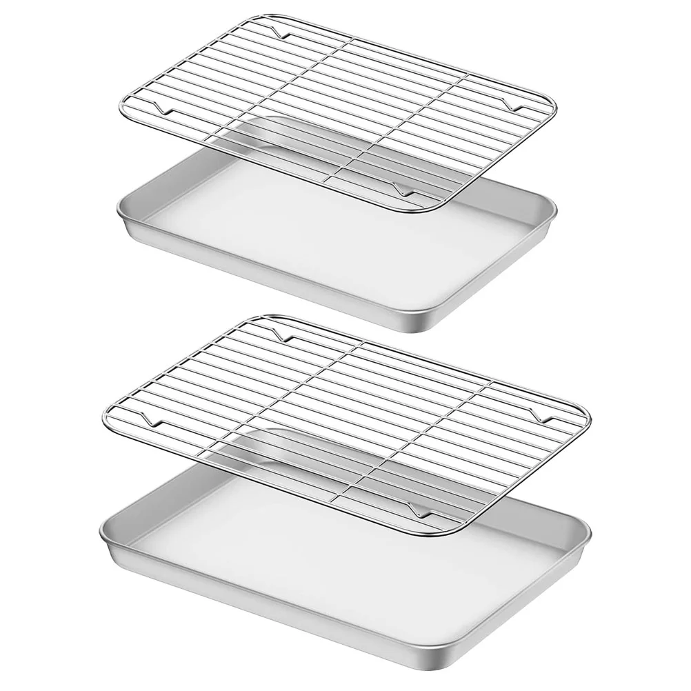 2 Sets Stainless Steel Bakeware Baking Rack Tray with Wire Biscuits Grill Oven Trays for Dishes
2 Sets Stainless Steel Bakeware Baking Rack Tray with Wire Biscuits Grill Oven Trays for Dishes