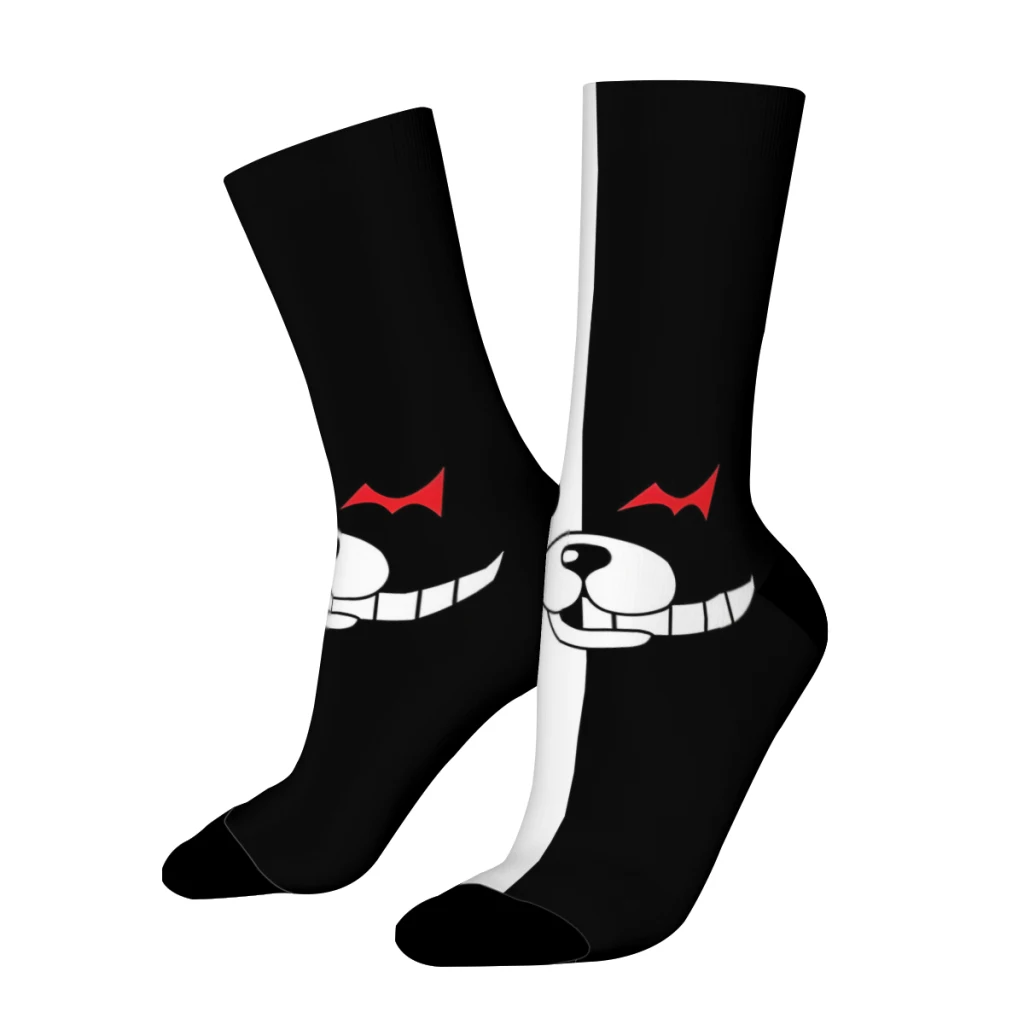 

Danganronpa Monokuma Street Arts Straight Socks Male Mens Women Spring Stockings Polyester Harajuku