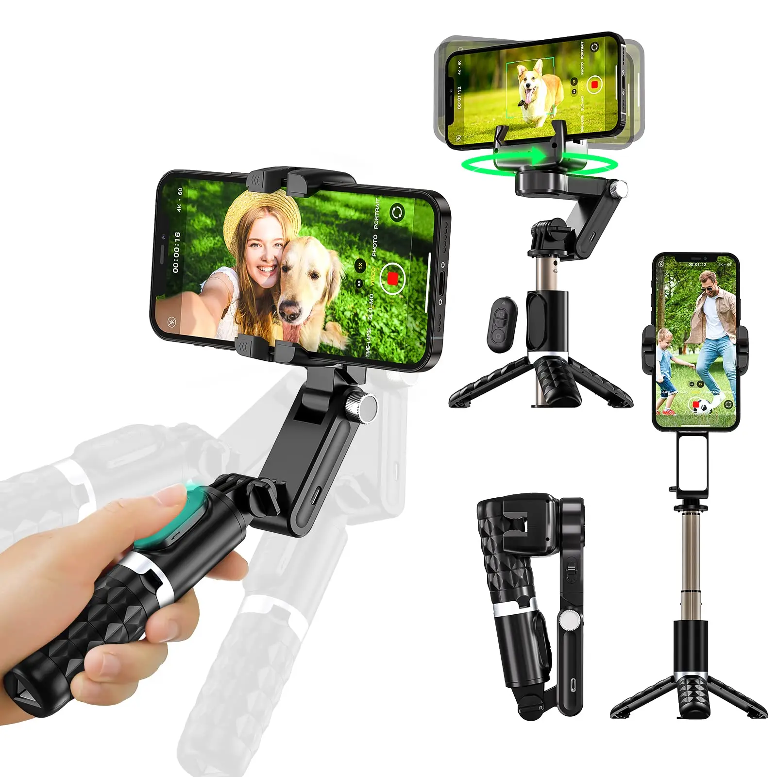 1-Axis Auto Face Tracking Gimbal Stabilizer Selfie Stick, 360°Rotation Gimbal Stabilizer with Wireless Remote for Smartphone 
1-Axis Auto Face Tracking Gimbal Stabilizer Selfie Stick, 360°Rotation Gimbal Stabilizer with Wireless Remote for Smartphone