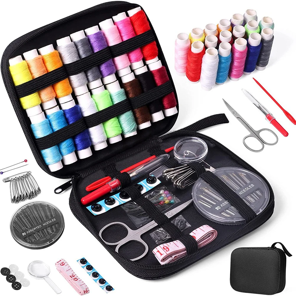 Sewing Kit Complete Set Threads Needles Scissors Tape Measure Buttons And More For DIY Handcraft Projects Home Sewing Supplies
Sewing Kit Complete Set Threads Needles Scissors Tape Measure Buttons And More For DIY Handcraft Projects Home Sewing Supplies