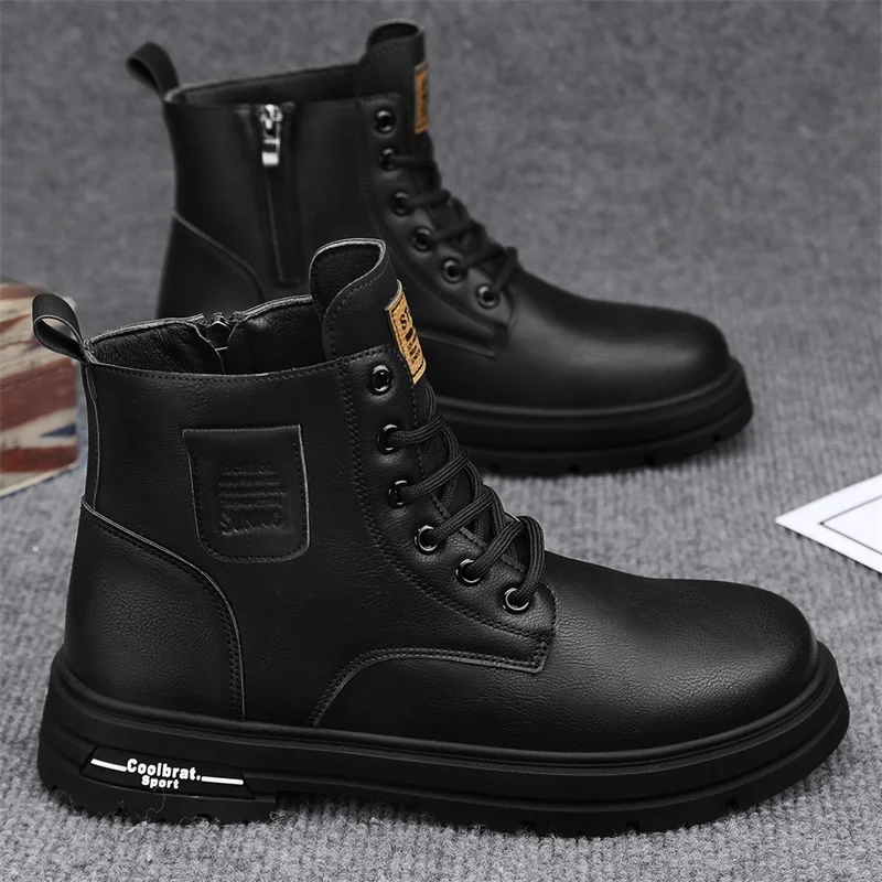 New Mens Black Classic Motorcycle Boots for Men Outdoor Comfy Classic Male Casual Boots Non-Slip Sneakers high top Casual Shoes
New Mens Black Classic Motorcycle Boots for Men Outdoor Comfy Classic Male Casual Boots Non-Slip Sneakers high top Casual Shoes