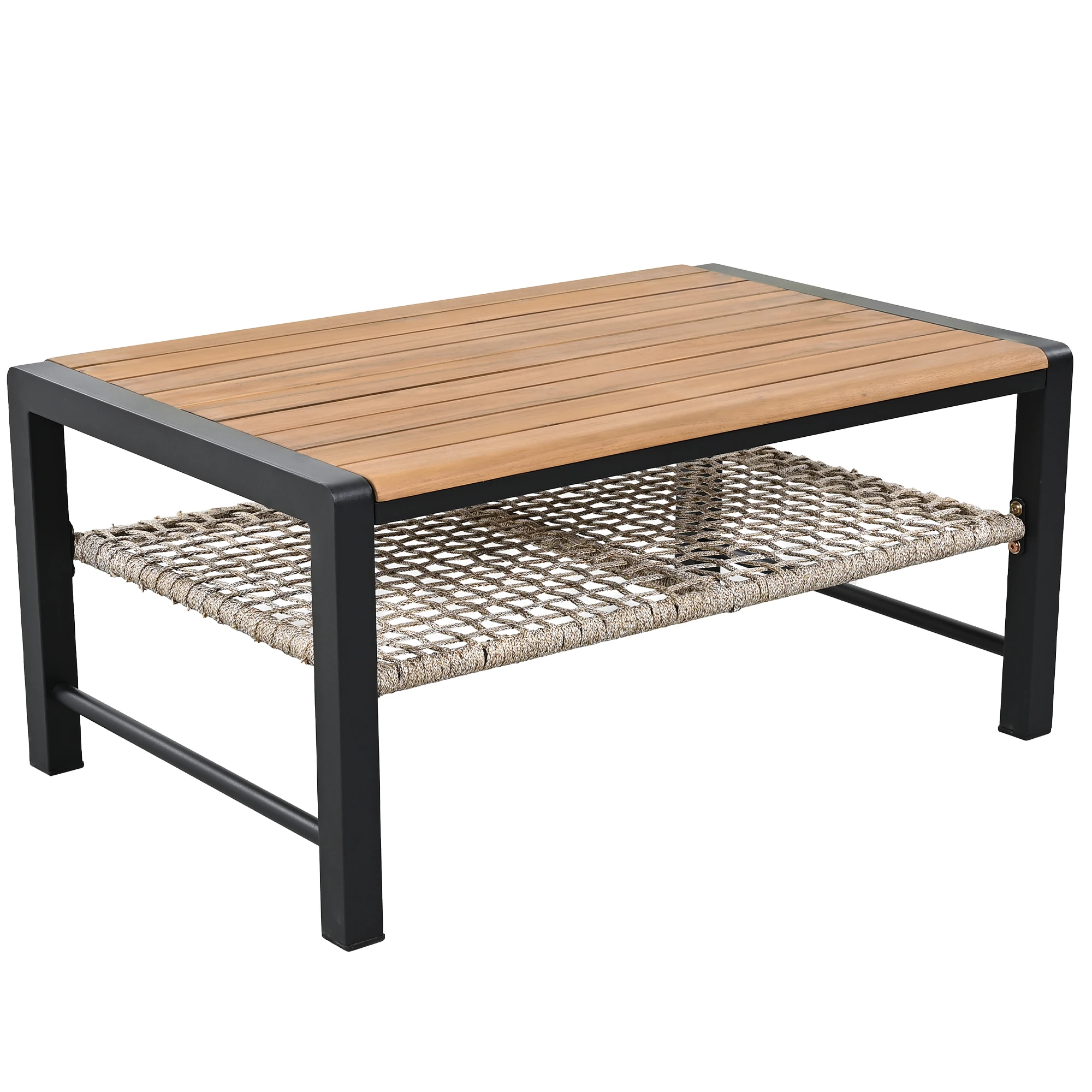 4 Pieces Outdoor Sectional Sofa Set 5-person Patio Seating Group Outdoor Cnversation Set with Cushions and a Coffee Table 4 Pieces Outdoor Sectional Sofa Set 5-person Patio Seating Group Outdoor Cnversation Set with Cushions and a Coffee Table