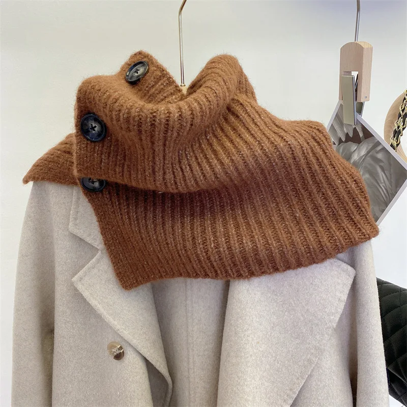 Women Knitted Fake Collar Bib Scarf Sweater Knitted Button Warm Stand-Up False Collar Girls Shirt Detachable Collar Ring Scarves
Women Knitted Fake Collar Bib Scarf Sweater Knitted Button Warm Stand-Up False Collar Girls Shirt Detachable Collar Ring Scarves