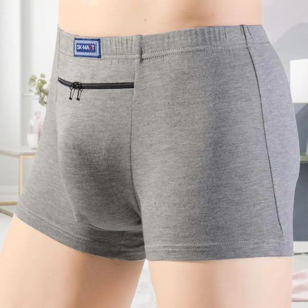 

Men Boxer Briefs Underpants High Elasticity Men's Boxers Seamless Breathable Quick Dry Underwear with Soft Waistband Pocket