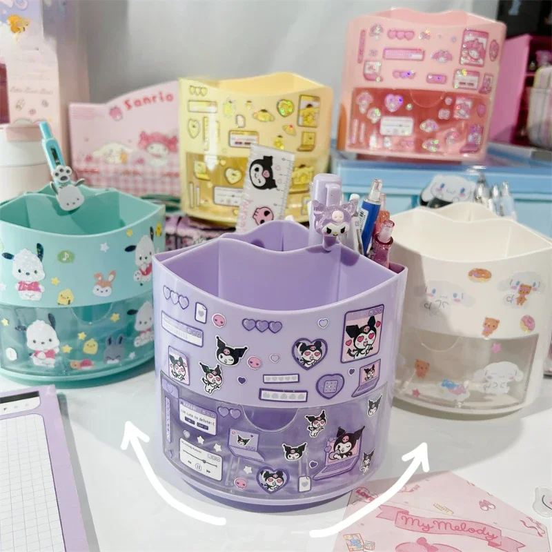 Sanrio Anime Kuromi Cinnamoroll Kawaii Multi-cell Pen Container My Melody Cute Cartoon Rotatable Stationery Storage Box
Sanrio Anime Kuromi Cinnamoroll Kawaii Multi-cell Pen Container My Melody Cute Cartoon Rotatable Stationery Storage Box