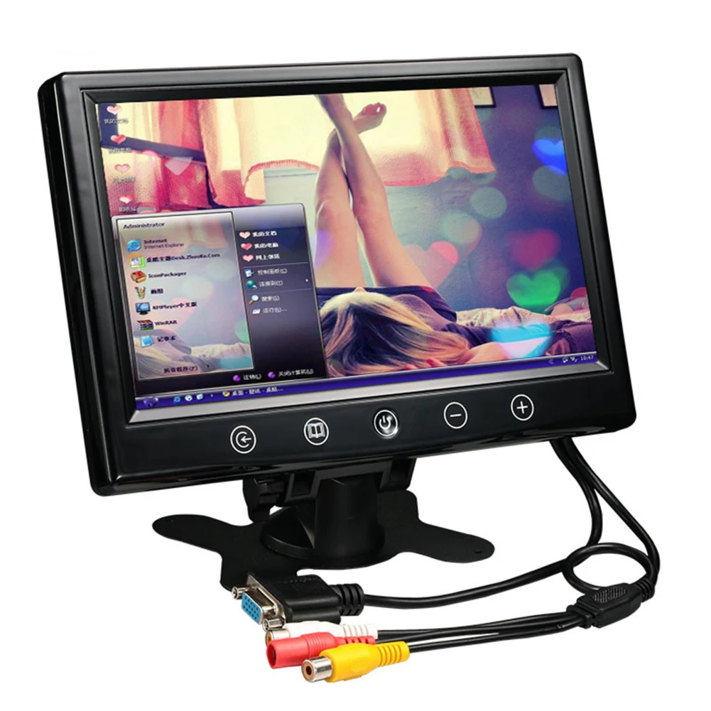 

9" Car Monitor Rearview Camera Parking Assistance Monitors VGA High-definition Display 9-35V For Bus Long Truck Vehicle