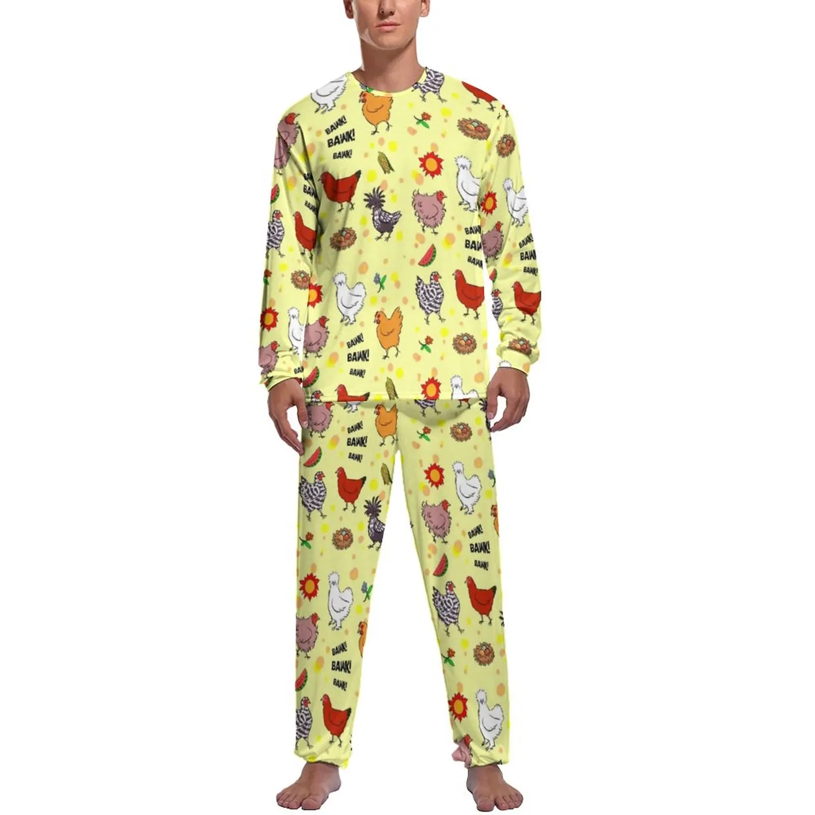 Chicken Pajamas Male Animal Kawaii Sleepwear Spring Long Sleeves 2 Piece Home Custom Pajamas Set
Chicken Pajamas Male Animal Kawaii Sleepwear Spring Long Sleeves 2 Piece Home Custom Pajamas Set