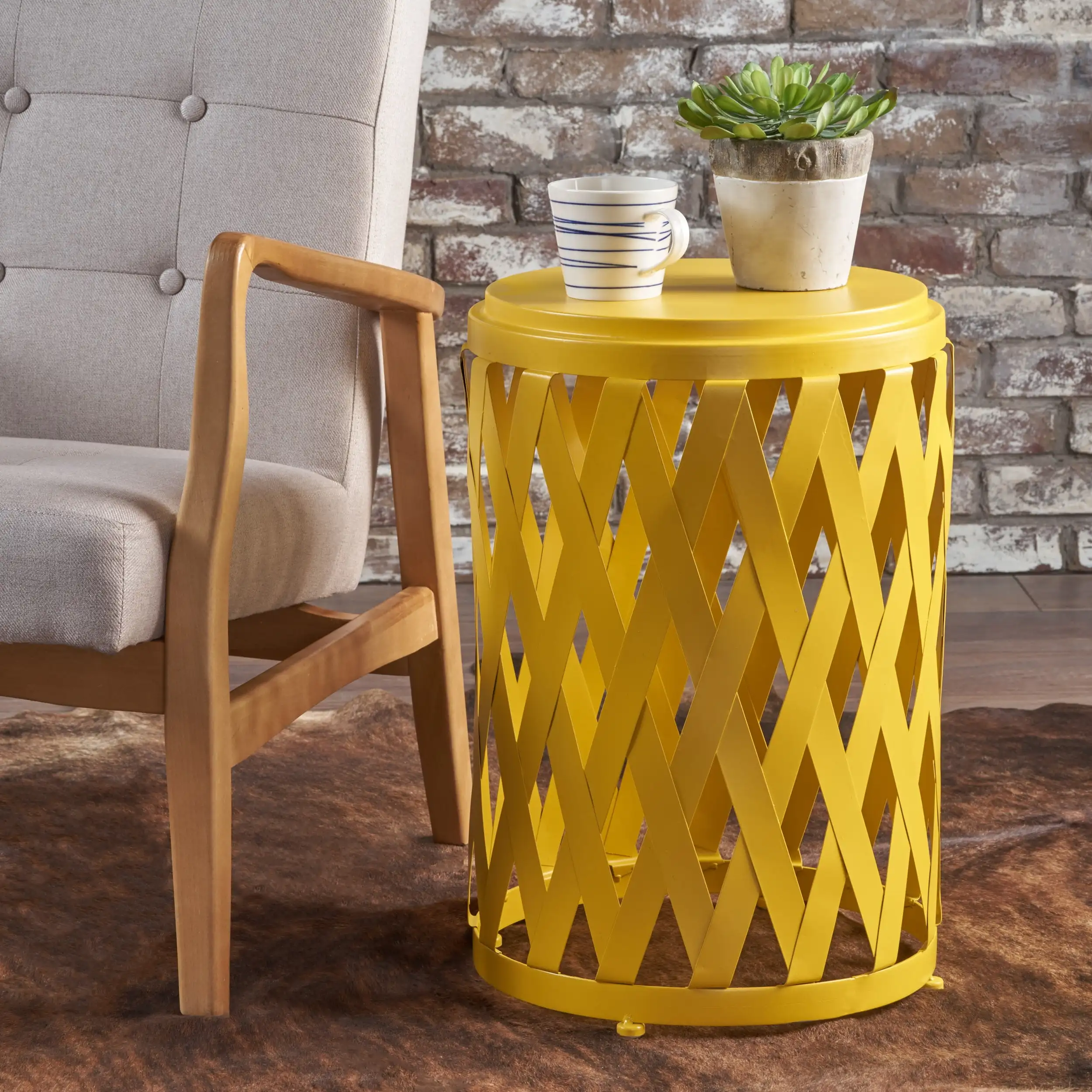 Noble House High Load-bearing Strong Stable and Durable Bonnie Indoor Iron 14 Inch Side Table Yellow
Noble House High Load-bearing Strong Stable and Durable Bonnie Indoor Iron 14 Inch Side Table Yellow