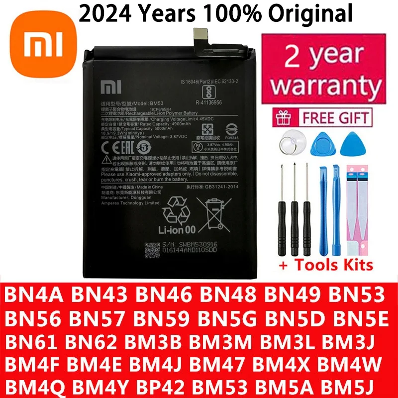 

Original Battery Xiaomi Mi Redmi Note Pocophone Poco F1 F2 F3 3 3S X3 K30 4 4X K40 5 6 7 8 8T 9 9A 9C 9T 10 10S 10T 11 Pro Lite