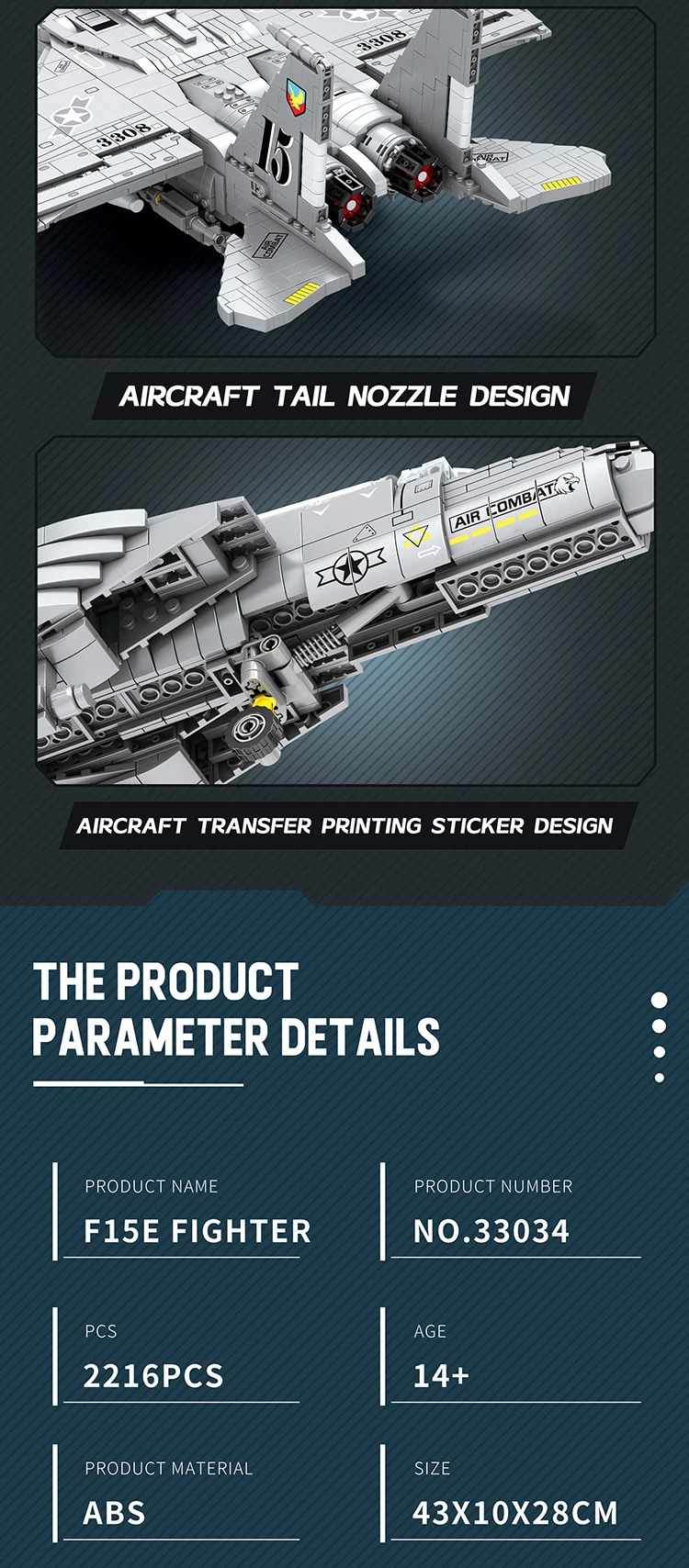 2216PCS Military F-15 Strike Eagle Fighter Building Blocks Cruise Air Force Bomber Model Bricks Collect New Year Gifts Kids Toys 2216PCS Military F-15 Strike Eagle Fighter Building Blocks Cruise Air Force Bomber Model Bricks Collect New Year Gifts Kids Toys