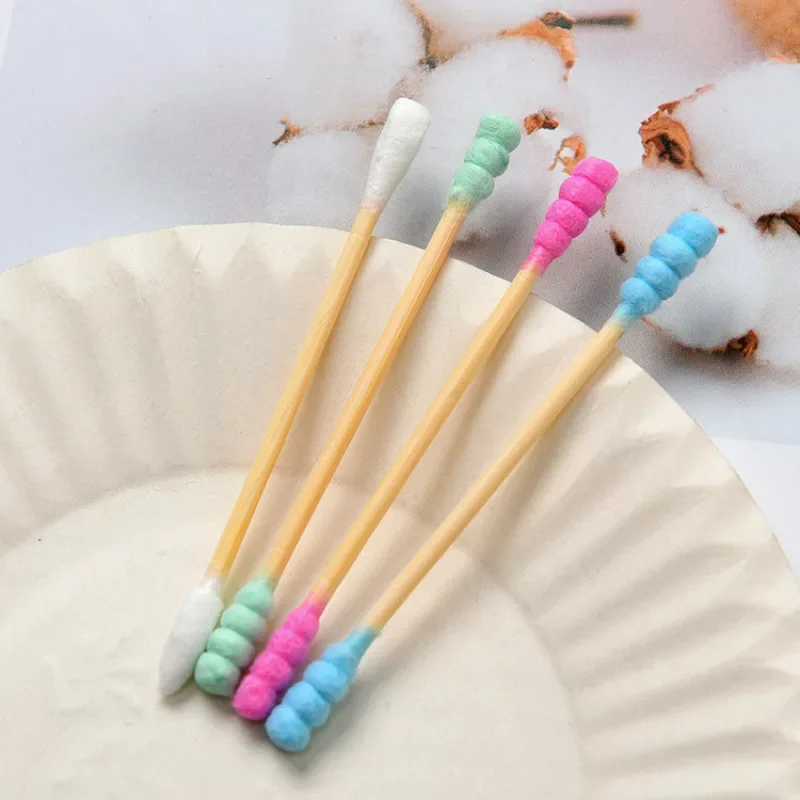 

100Pcs Pink Double Head Cotton Swab Sticks Female Make Up Remover Cotton Buds Tip for Medical Nose Ears Cleaning Accessories