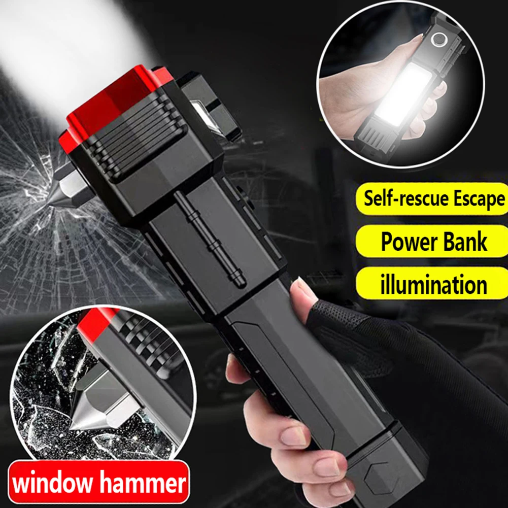 USB Charging Super Bright LED Flashlight with Safety Hammer, Side Light Torch, Portable Lantern, Outdoor Adventure Lighting
USB Charging Super Bright LED Flashlight with Safety Hammer, Side Light Torch, Portable Lantern, Outdoor Adventure Lighting