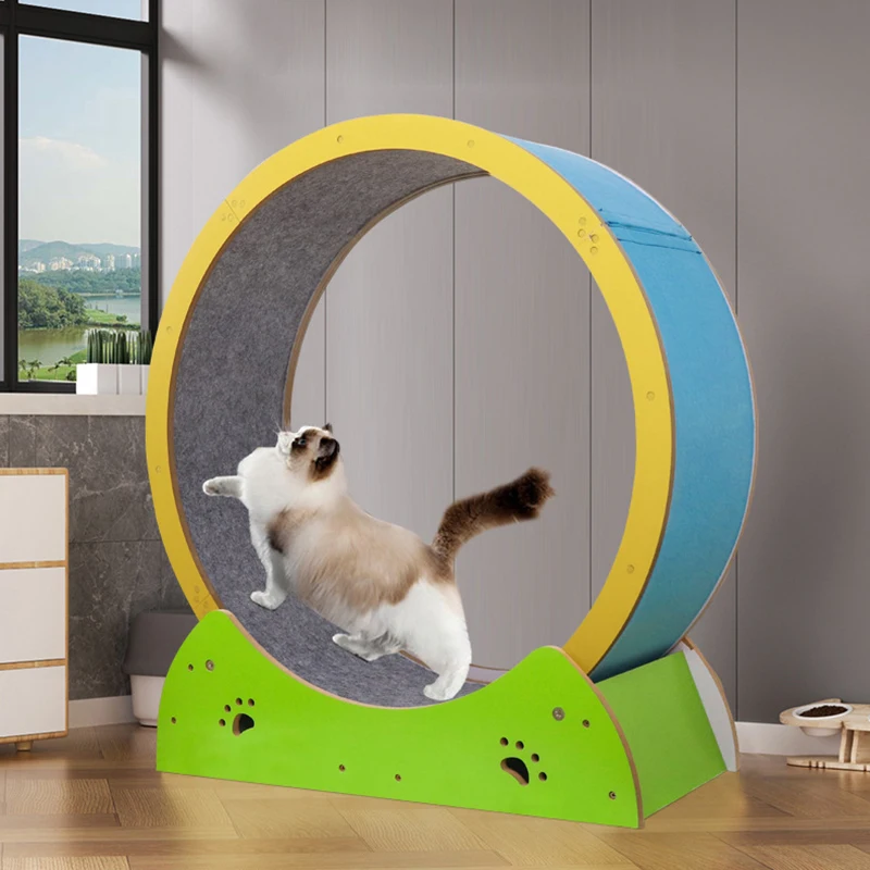 

Silent Pet Treadmill Wooden Cat Treadmill Large Pet Running Wheel Cat Interactive Toy Pets Exercise Roller Cats Climbing Frame