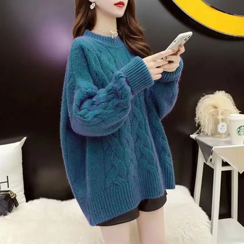 Round Necked Pullover Sweater for Women's 2023 Winter New Loose Solid Color Warm Bottom Knit Sweater Korean Popular Clothes
Round Necked Pullover Sweater for Women's 2023 Winter New Loose Solid Color Warm Bottom Knit Sweater Korean Popular Clothes