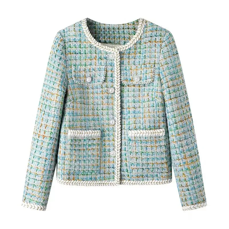 Autumn New Fashion Short Tweed Coat Women Elegant O-Neck Single-Breasted Tassel Slim Plaid Jacket Clothes Female Outerwear H3285
Autumn New Fashion Short Tweed Coat Women Elegant O-Neck Single-Breasted Tassel Slim Plaid Jacket Clothes Female Outerwear H3285