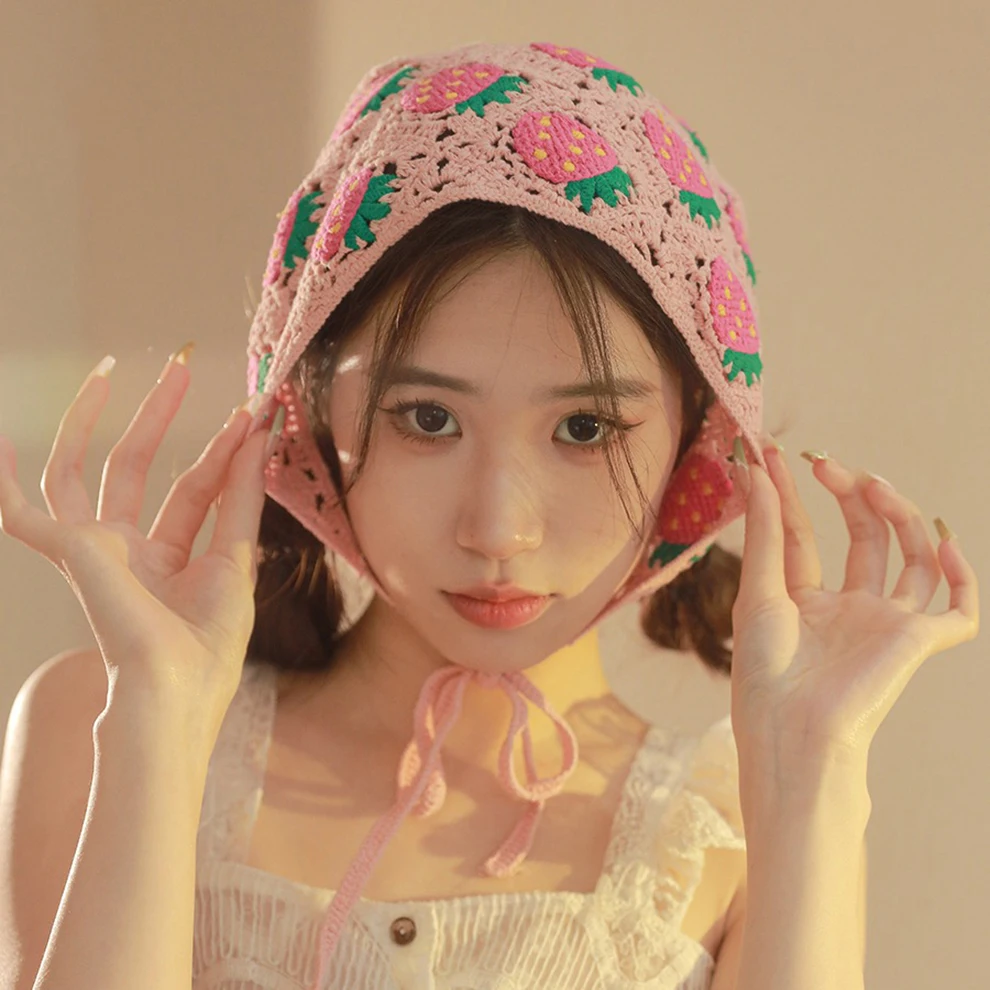 Molans Korean Flower Strawberry Handmade Crochet Hollow Triangle Headband Towel Sweet Cute Strap Hair Bag Headscarf
Molans Korean Flower Strawberry Handmade Crochet Hollow Triangle Headband Towel Sweet Cute Strap Hair Bag Headscarf