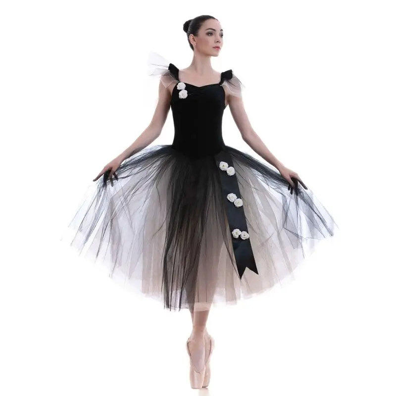 

Dance Favourite Ballet Tutus 18439 Black Velvet Bodice Ballet Long Tutu Stage performance Ballet Costumes Ballerina Dance Tutu