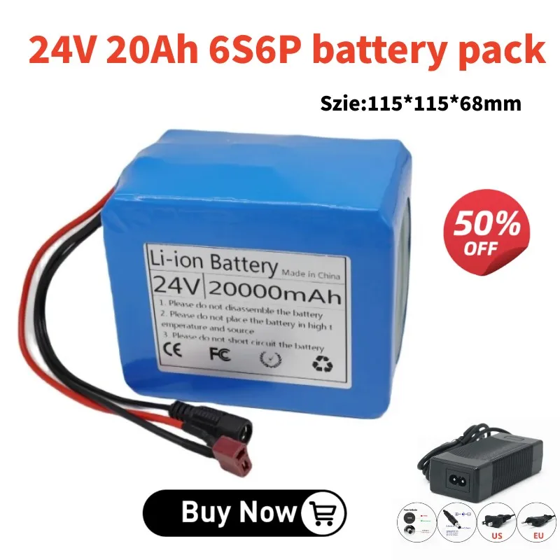 

24V Battery pack 2000mAh 6S6P for 25.2V electric bicycles scooters wheelchairs four-wheeled vehicles 18650 lithium batteries