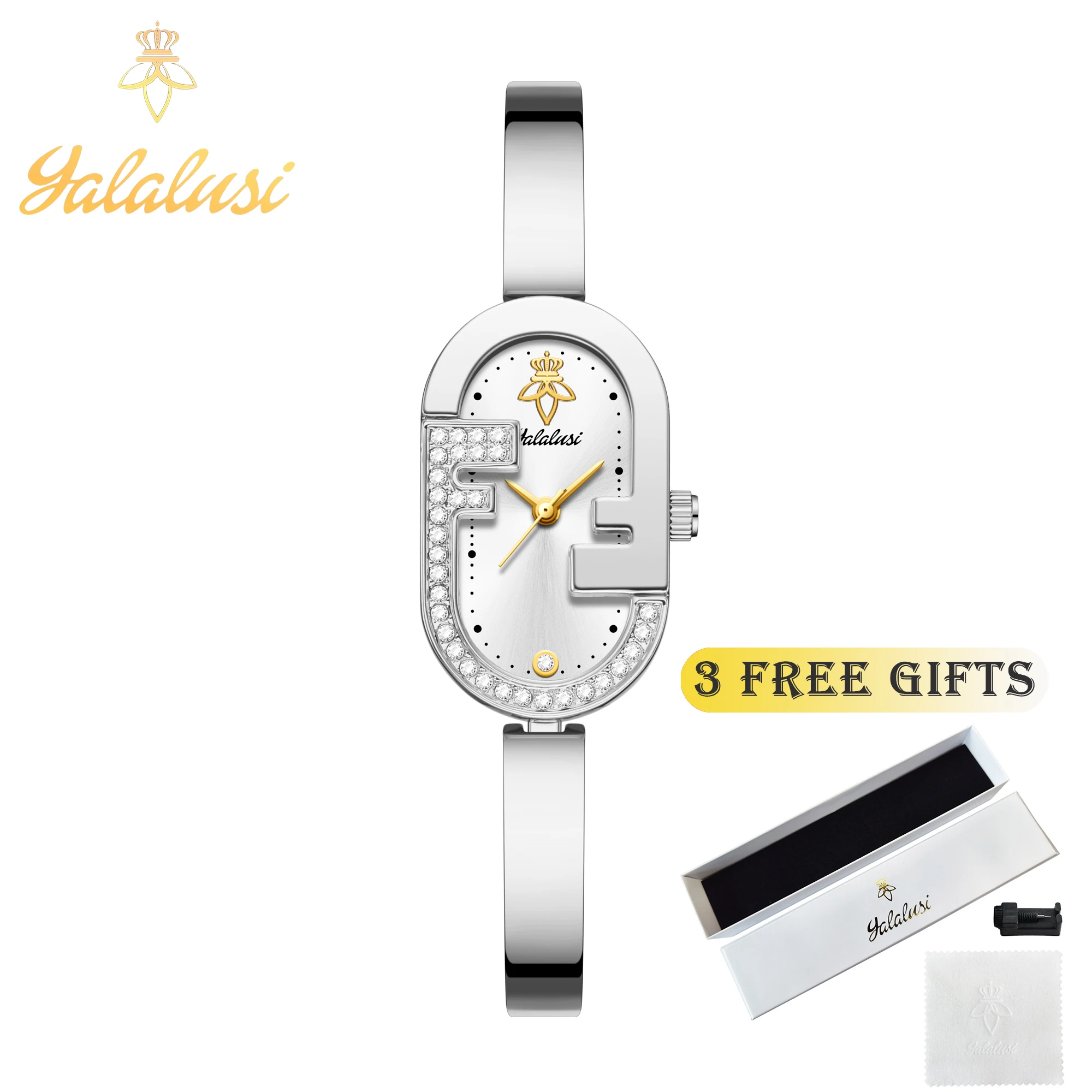 YaLaLuSi Luxury Women's Quartz Fashion Diamond-Set Water-Resistant Bracelet Watch – An Elegant Gift for Girls reloj mujer YaLaLuSi Luxury Women's Quartz Fashion Diamond-Set Water-Resistant Bracelet Watch – An Elegant Gift for Girls reloj mujer