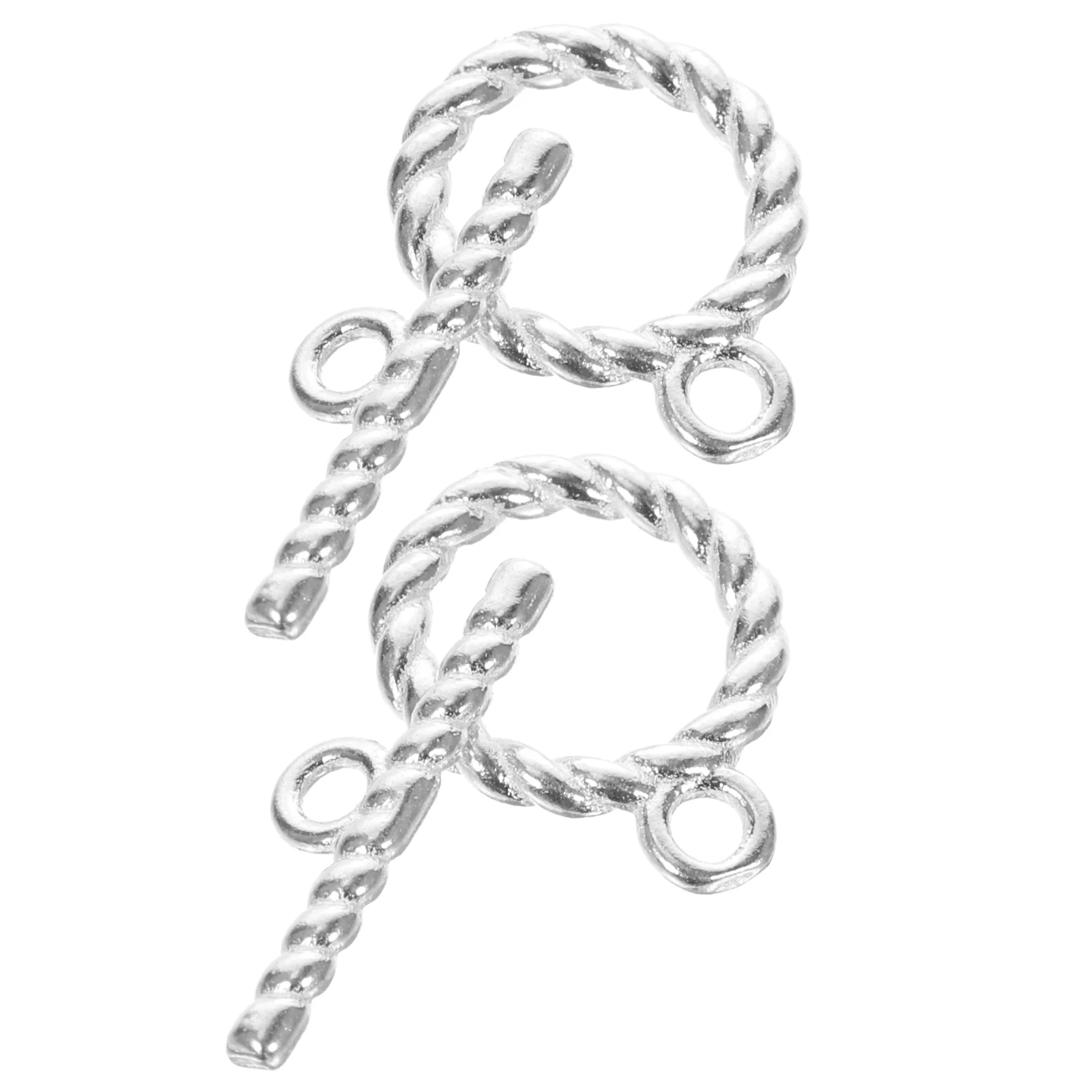 

2 Sets Buckle S925 Plain Silver Bracelet Necklace Connecting Ot Connector Clasp Toggle Clasps
