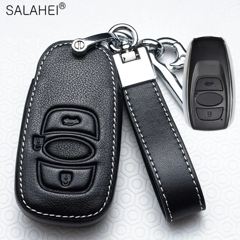 

Leather Car Key Fob Cover Case Protector Keyless For Subaru Legacy XV Forester Outback BRZ SIT Smart Remote Shell Accessories