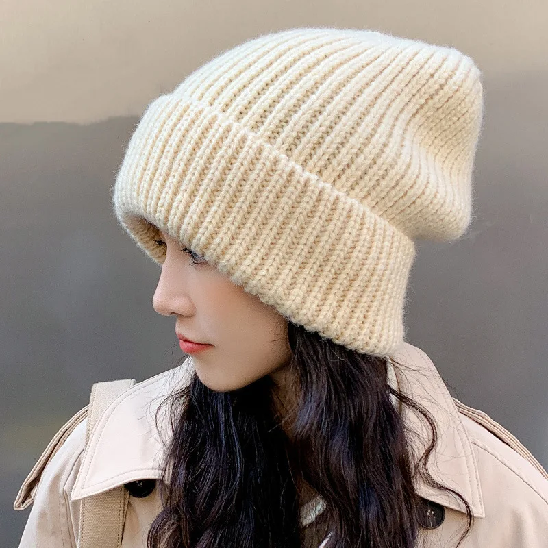 

Slouchy Beanies for Women Winter Lightweight Chunky Girls Wool Knit Hat Cuffed Soft Warm Slouch Bonnet Cold Weather Freeshipping