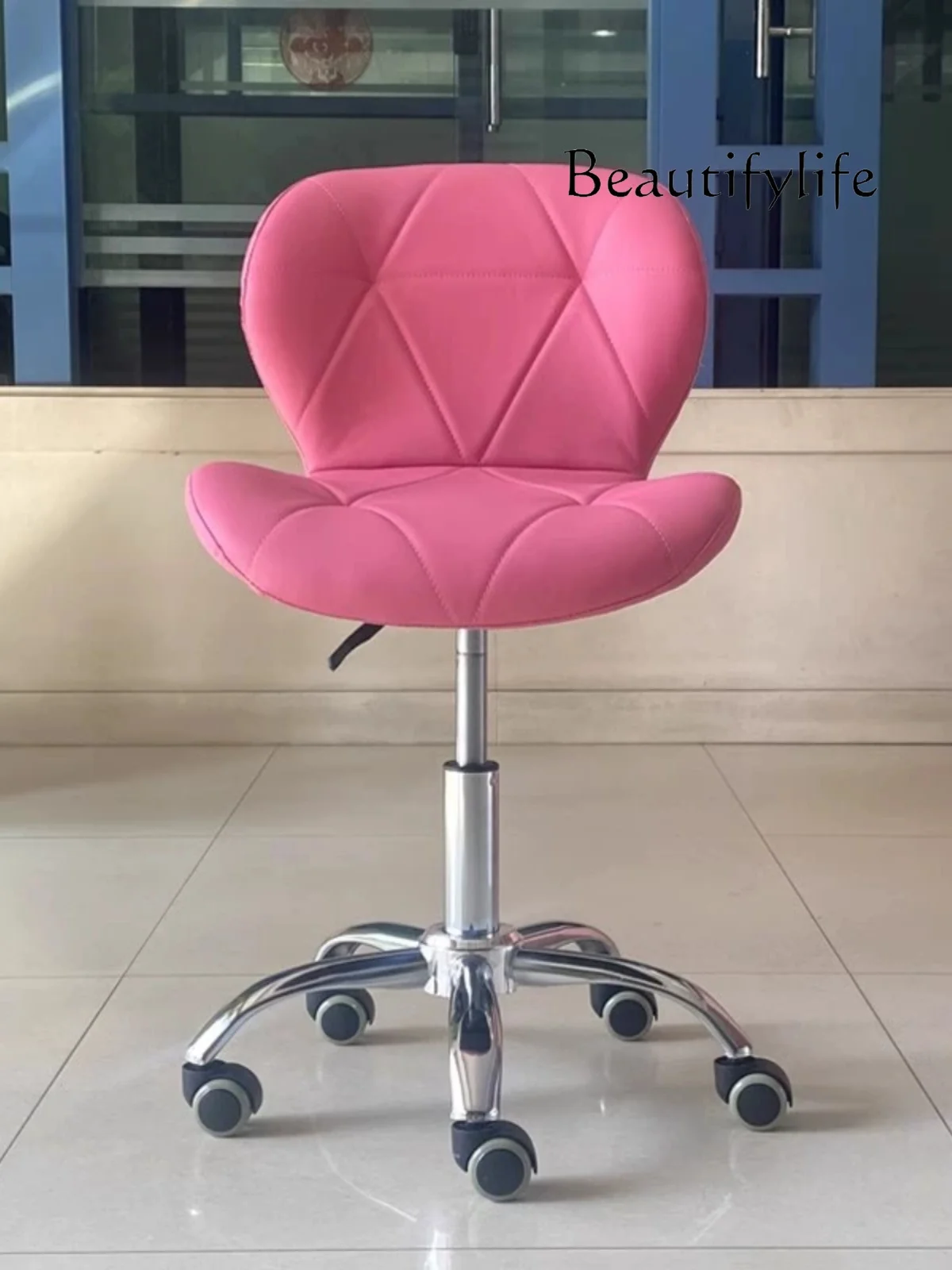 

Backrest Lifting Beauty Shop Technician Stool Office Makeup Rotating Pulley Computer Chair