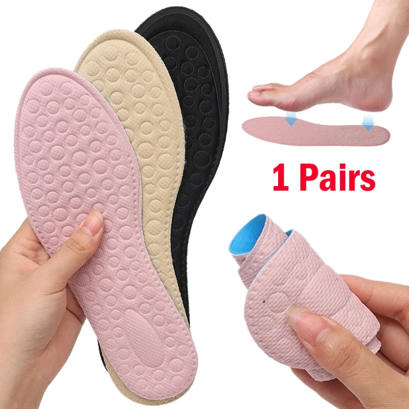 

2pcs Shoes Insoles 5D EVA Memory Foam Breathable Massage Arch Support Insoles Women Inner Sole Shoe Insert Heightening Insoles