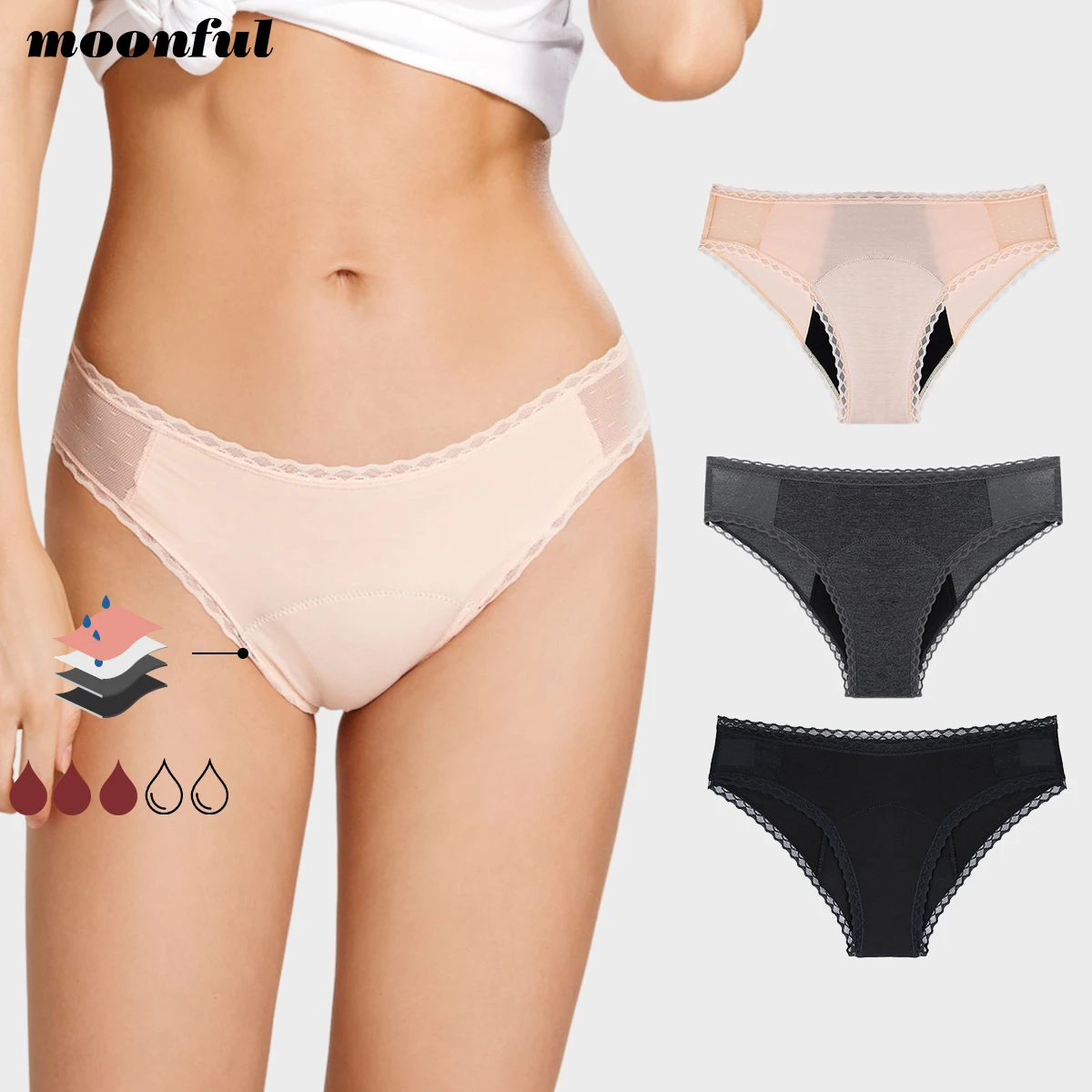 

Menstruation Underwear Cotton Menstrual Panties Woman Abundant Flow Girl Leak Proof Period Brief Female Postpartum Panties