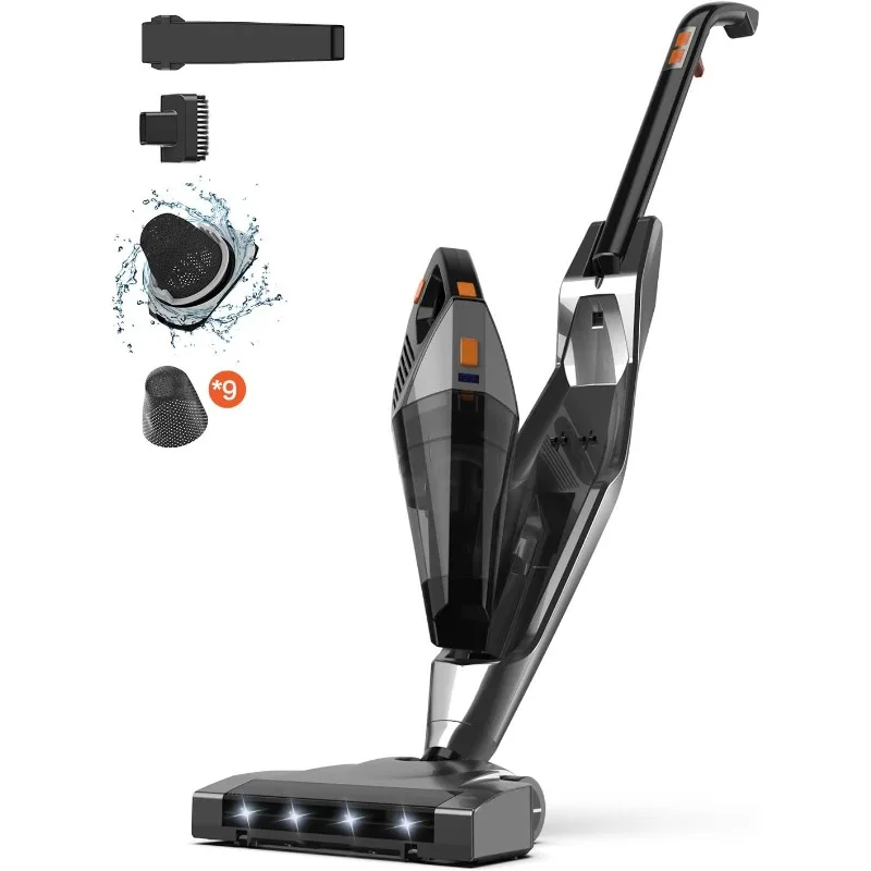 

Cordless Vacuum Cleaner, Stick Vacuum 25000 Pa Powerful Suction Handheld 2-in-1 Upright Vacuums, Small Vacuum Cleaners