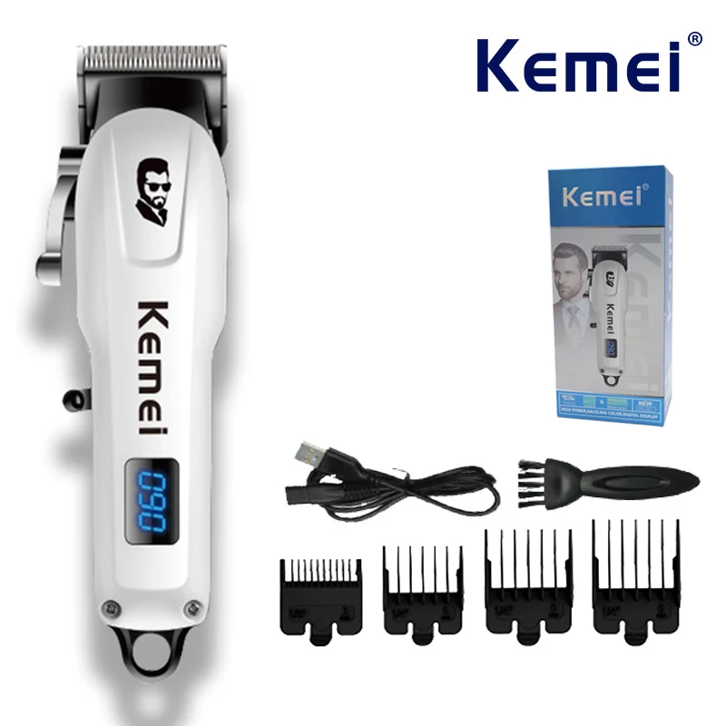 

Kemei KM-232 Professional Hair Clipper USB Charging Hair Cutting Machine Cordless Hair Trimmer Machine LCD Men's Haircut Machine