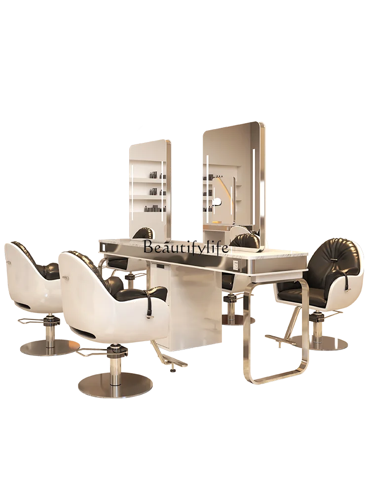 For Hair Salon Hairdressing Mirror Integrated Marble Single-Sided High-End Hot Dyeing Table with Cabinet
For Hair Salon Hairdressing Mirror Integrated Marble Single-Sided High-End Hot Dyeing Table with Cabinet