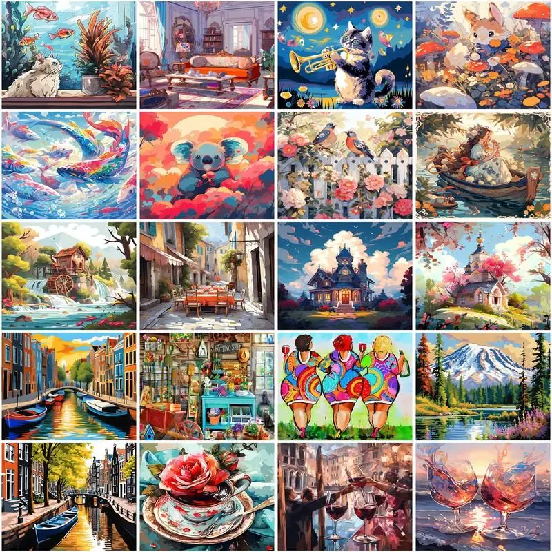 CHENISTORY Painting By Numbers Town Landscape Kit Acrylic Paint On Canvas Modern Wall Art DIY Picture By Number Lake Home Decor
CHENISTORY Painting By Numbers Town Landscape Kit Acrylic Paint On Canvas Modern Wall Art DIY Picture By Number Lake Home Decor