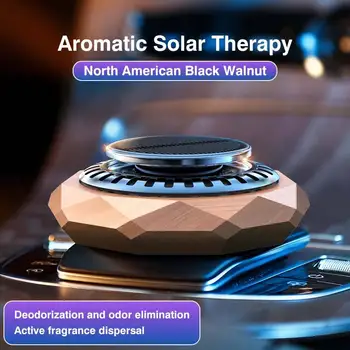 O Acessório Automotivo Elegante e Perfumado: Swan Diamond de Luxo 11 New Luxury Solid Wood Solar Aromatherapy Rotatable with Light Car Perfume Wood Air Freshener Car Internal Accessories