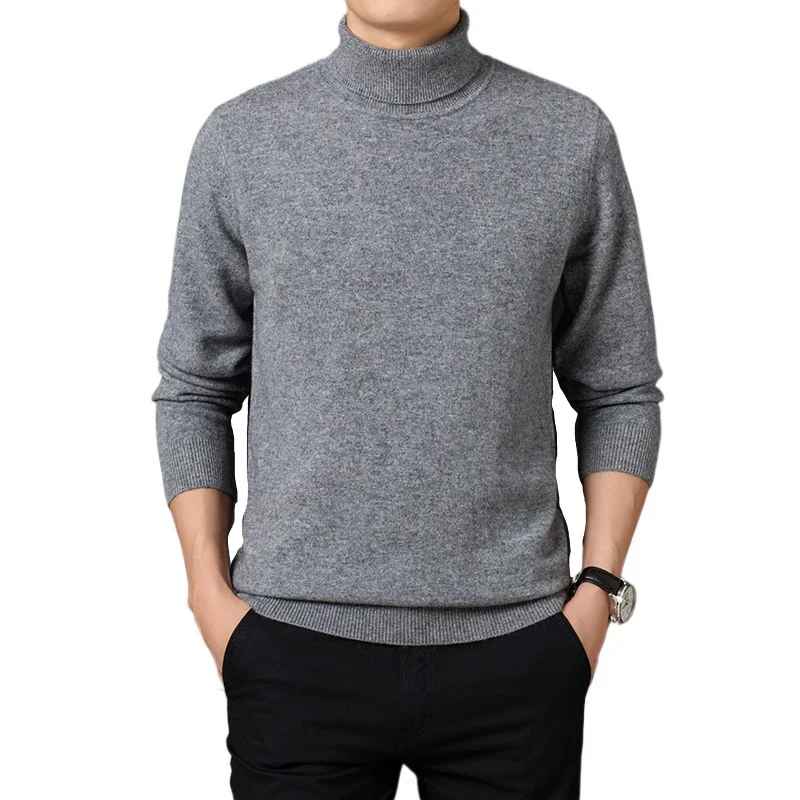 

Мужской свитер однотонный теплый и удобный пуловер свитер с длинным рукавом Водолазка мужская одежда